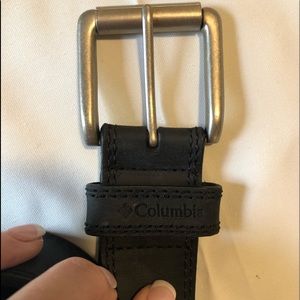 Columbia. Black wide leather Belt
